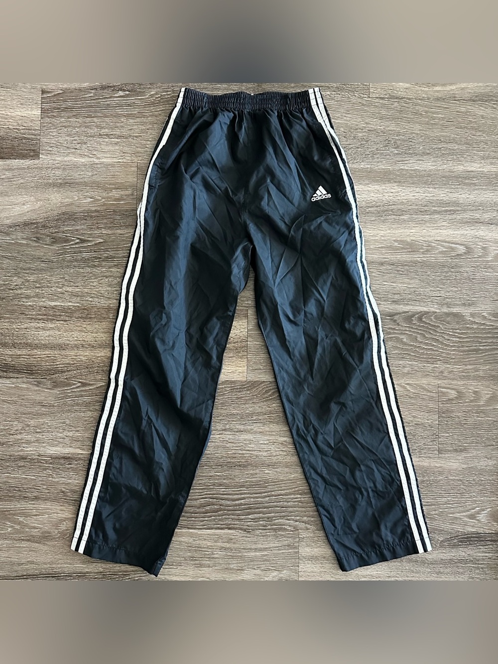 Adidas Vintage Y2K Lined Tearaway Button Athletic Track Pants Black Size Small